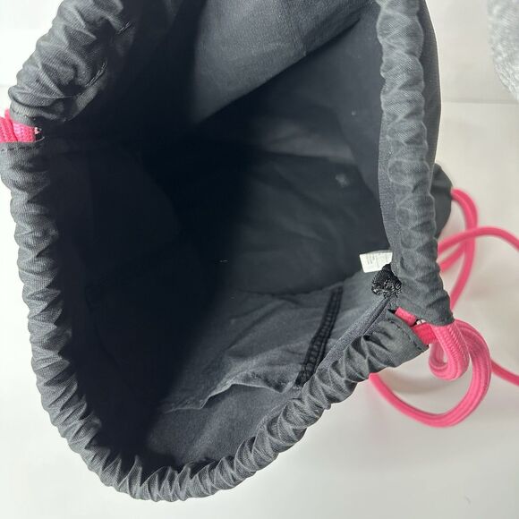 Nike Swoosh Cinch Pack Drawstring Bag Zipper Pocket Hot Pink Orange Sports Gym - Picture 5 of 13
